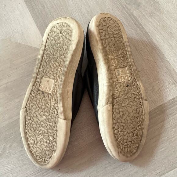 Frye Mindy Double Monk Strap Black Leather Slip-On Sneakers Shoes Size 7.5 - Picture 8 of 10